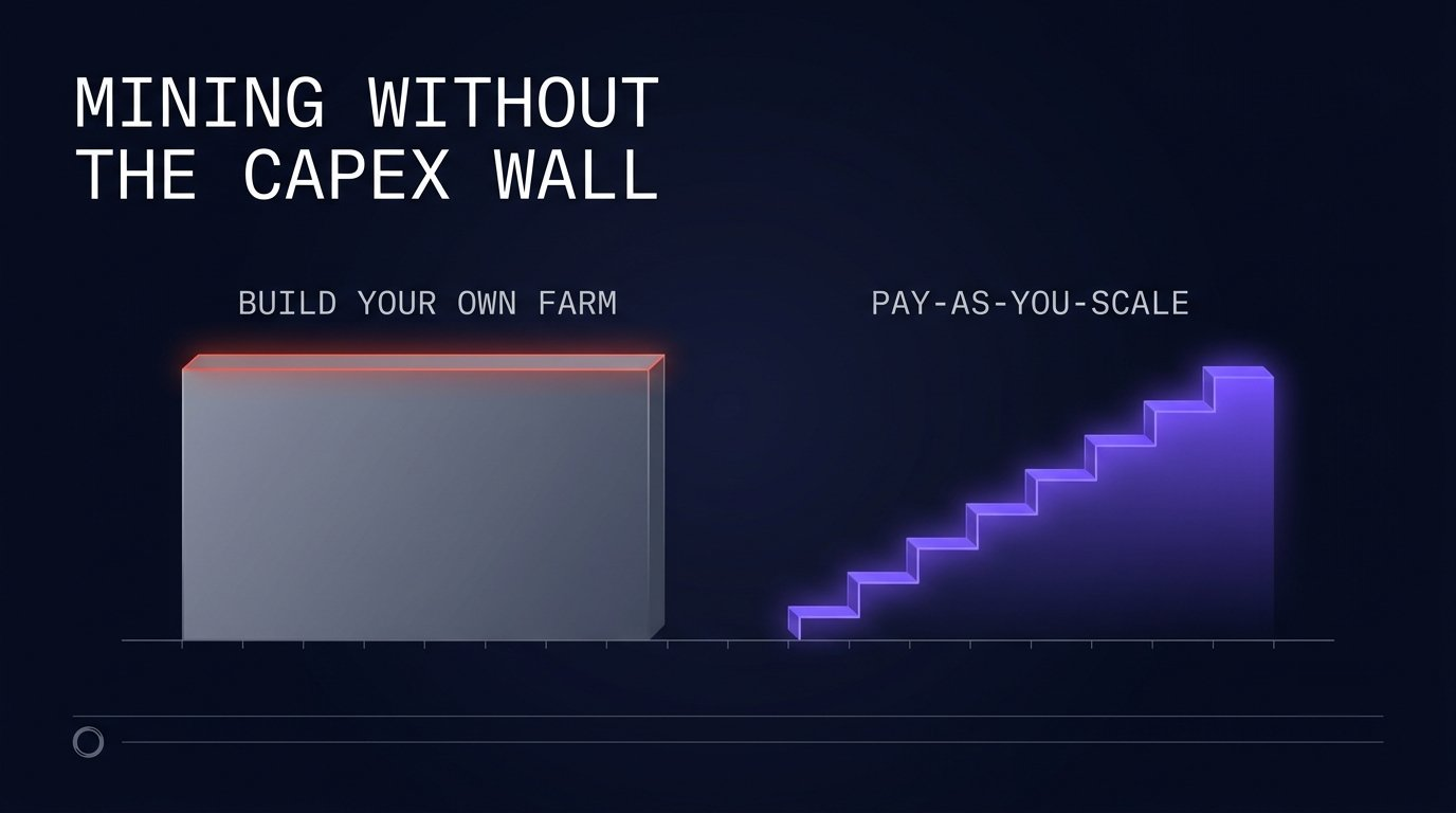 Bitcoin Mining Without CAPEX: Why the Pay-as-You-Scale Model Is Replacing Farm Construction