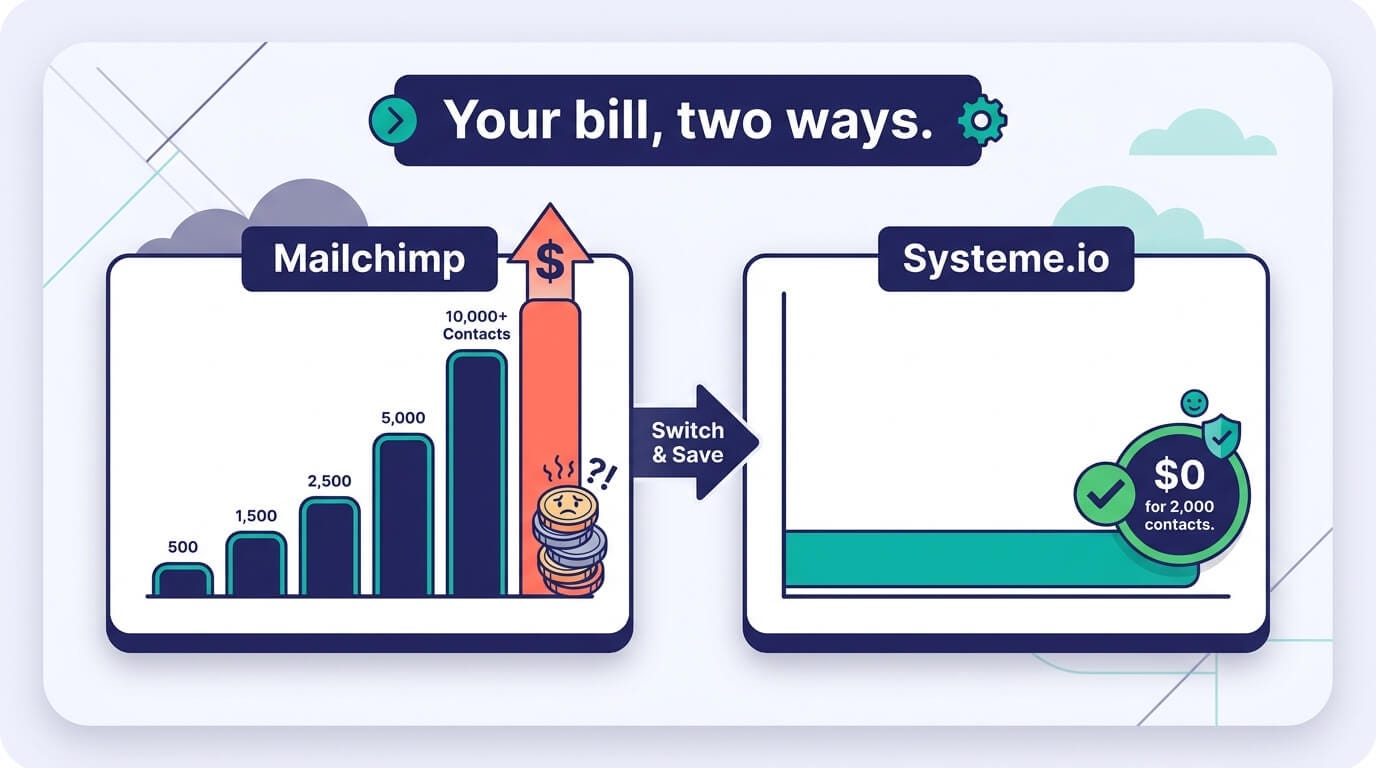 Mailchimp cut your free plan and raised prices. You have a better option