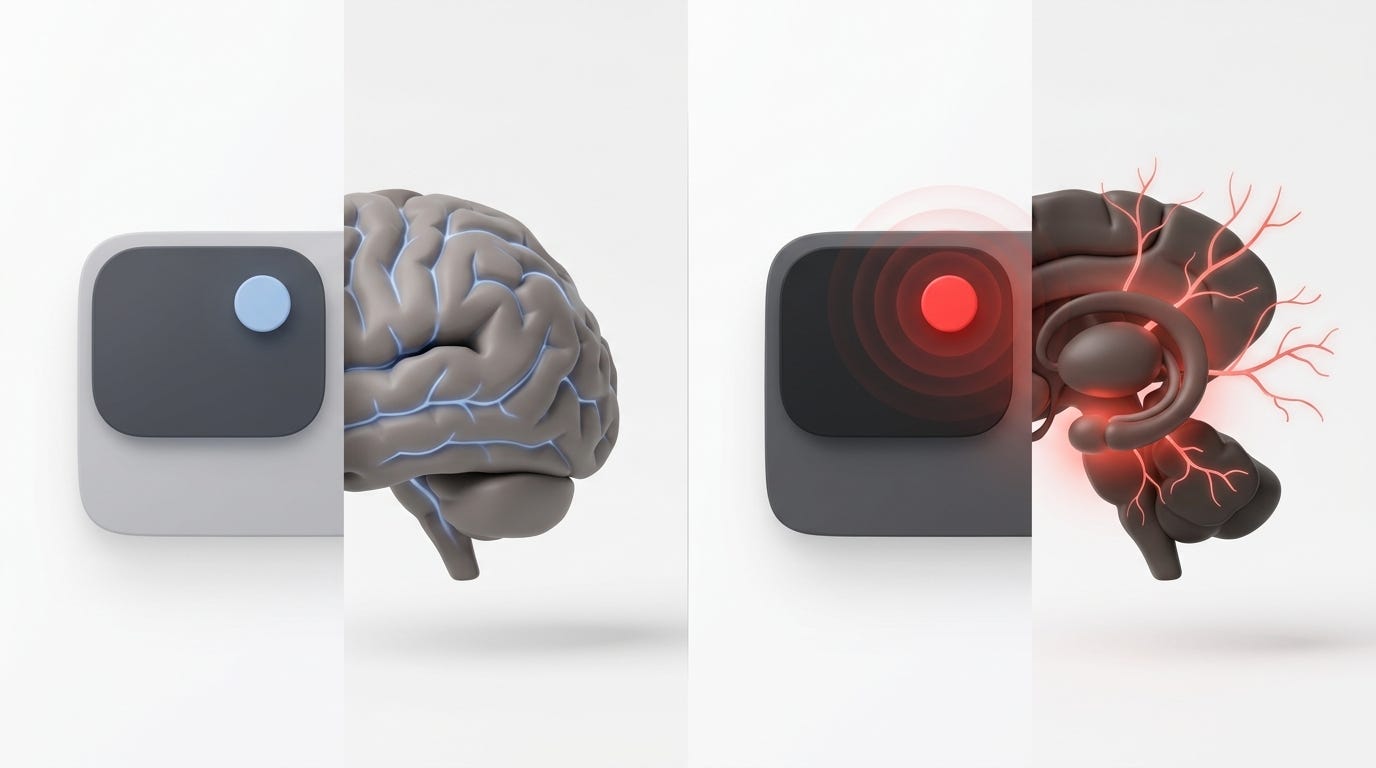 The biological and evolutionary response to the color red in user interfaces.