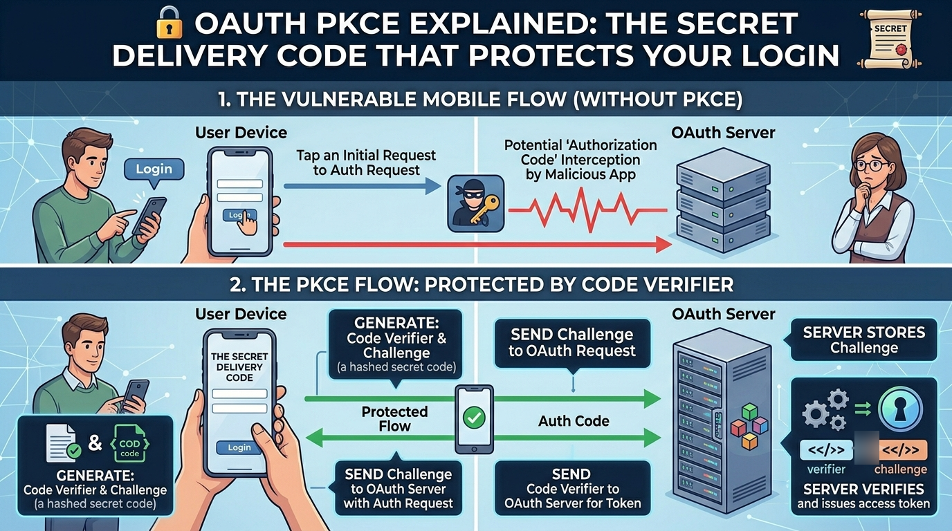 🔐 OAuth PKCE Explained: The Secret Delivery Code That Protects Your Login