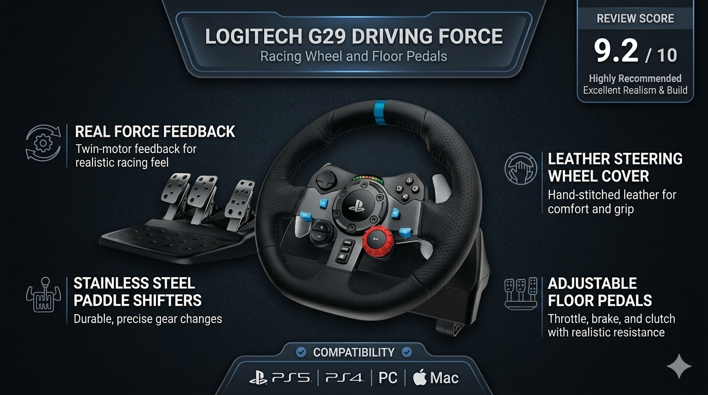 Logitech G29 Racing Wheel Review 2026: The Best Entry-Level Racing Simulator for PS5, PS4, and PC