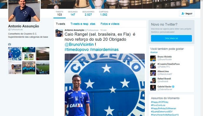 Ex-Cruzeiro, Ariel Cabral é anunciado por clube uruguaio