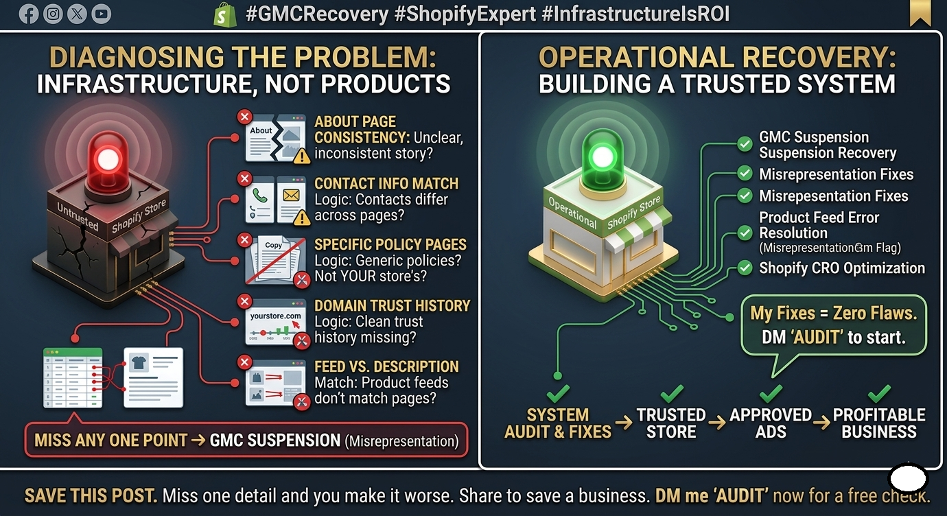 How to Fix Google Merchant Center Misrepresentation on Your Shopify Store in 2026