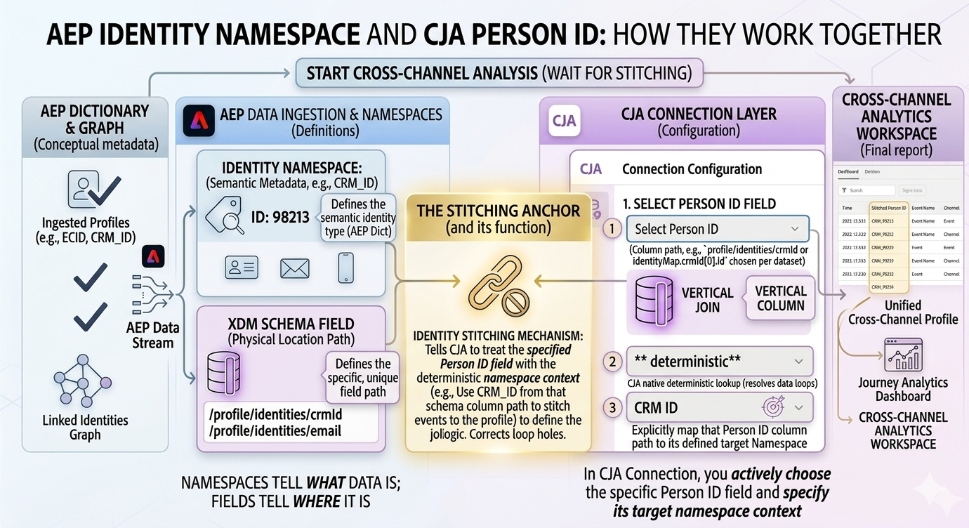 AEP Identity Namespace vs. CJA Person ID: How they work together