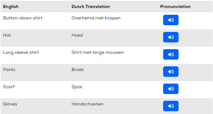 71+ Names For Clothes In Dutch — Master List | by Ling Learn Languages |  Medium