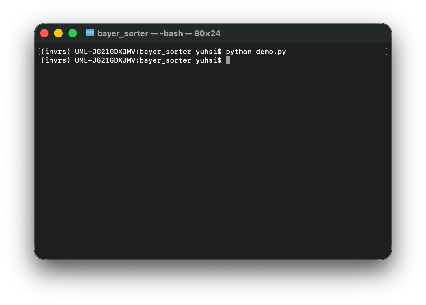 【Reproduction】【macOS Tahoe 26.0.1】Bayer Sorter — Simulating Reference Design