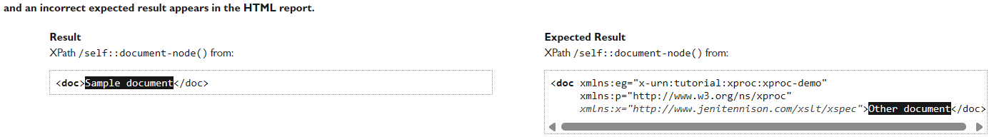 Actual vs. expected results