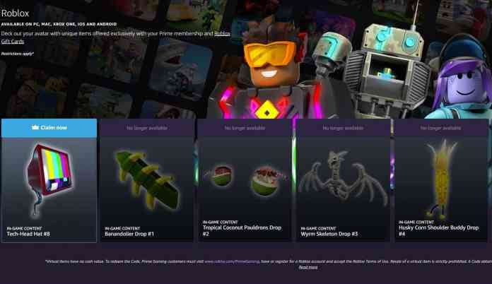 Grab free Roblox items every month with Prime Gaming