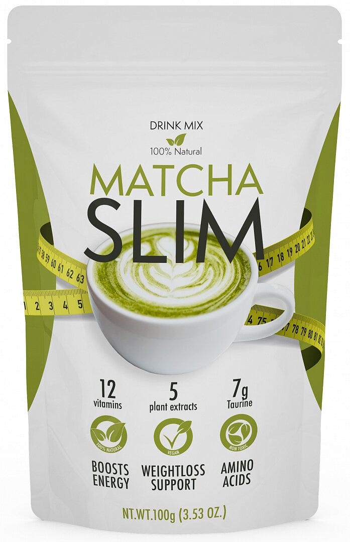 Matcha Slim - Energy Drink Mix Powder Supplement with Taurine