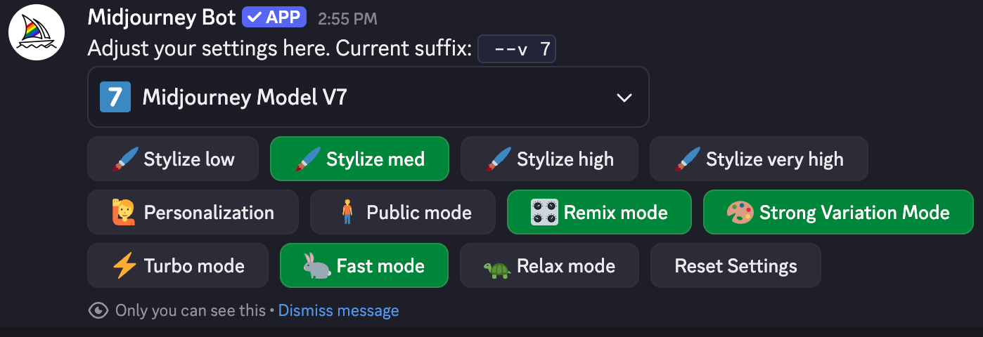 “Remix mode” in MidJourney’s “settings” menu.