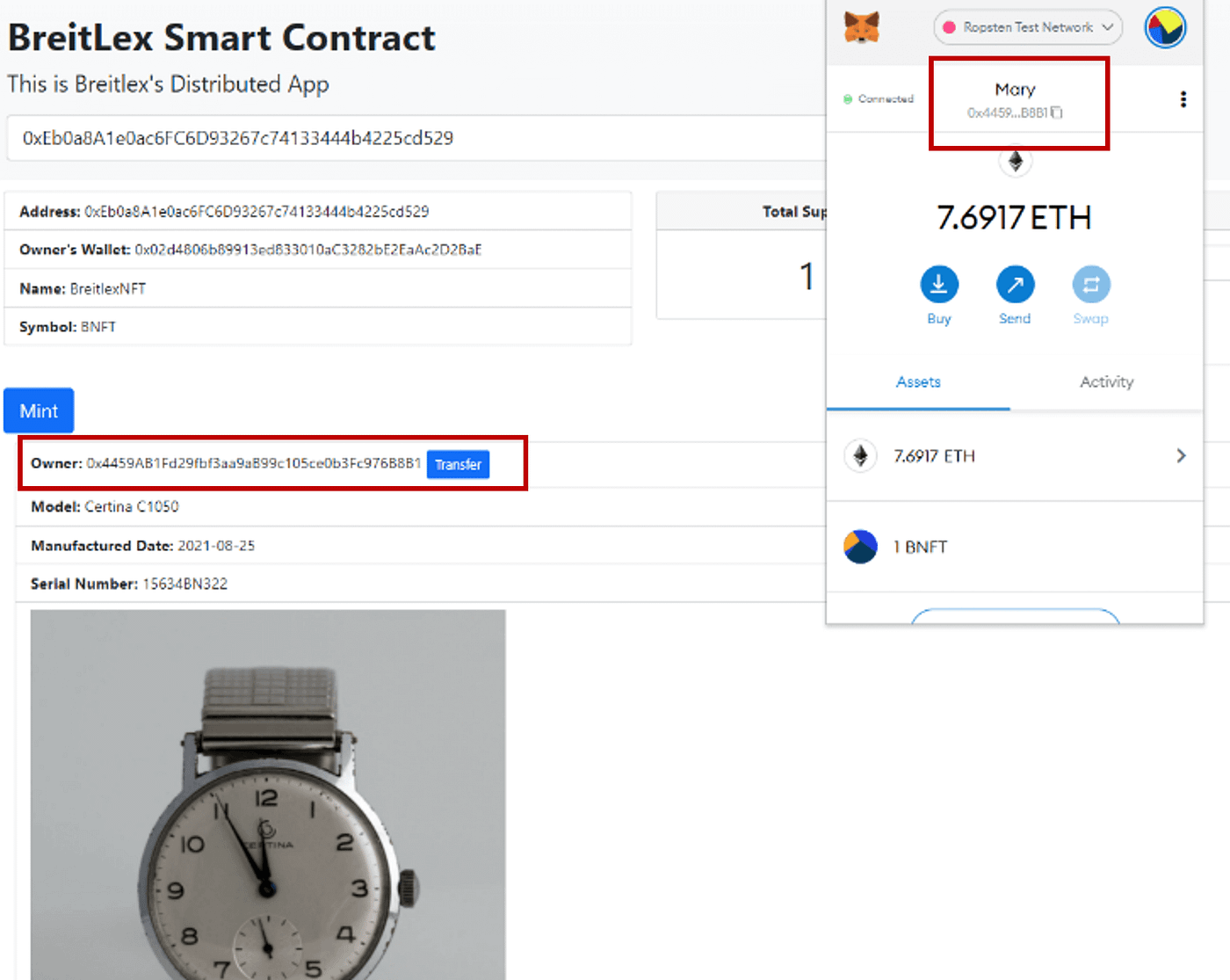 NFT-Based Luxury Watch Certificate: Decentralized App Demo | by Jackson Ng  | Coinmonks | Medium