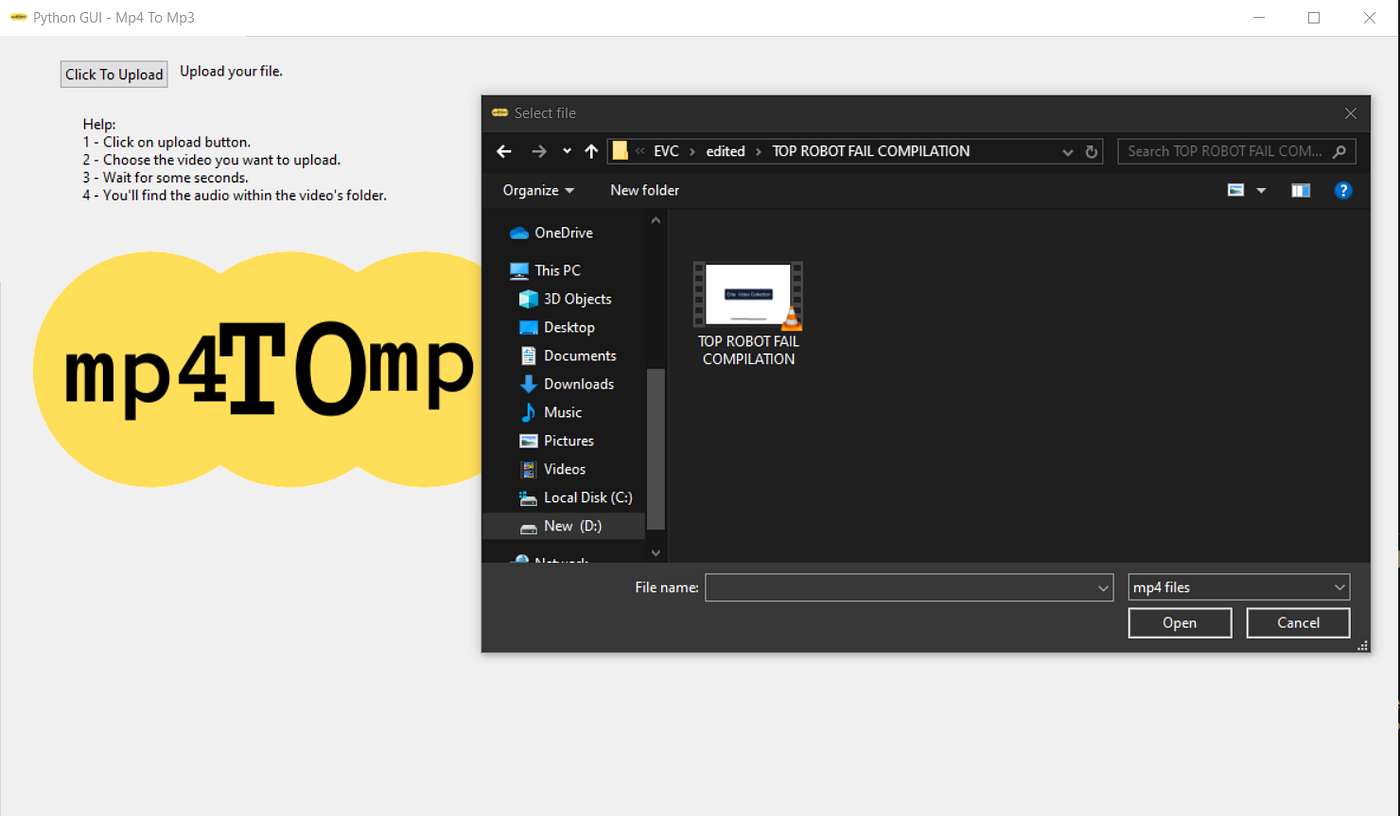 Python Beginner Project 2021 — Desktop application: convert mp4 to mp3 | by  Selmi Abderrahim | Medium