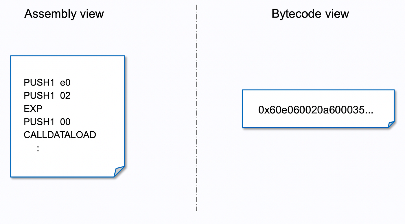 assembly view vs bytecode view