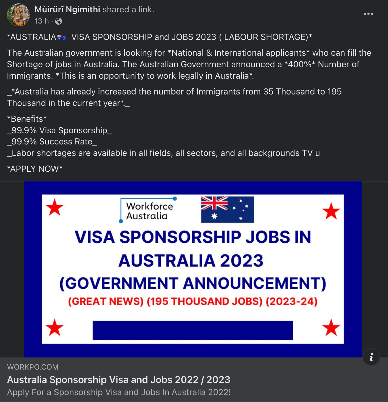 HOAX: This website claiming to offer Australian visa sponsorship and jobs  in 2023 is a scam | by PesaCheck | PesaCheck