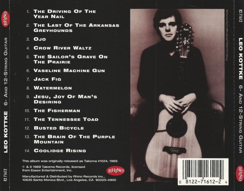 Flashback Album Review: Leo Kottke's “6- and 12- String Guitar