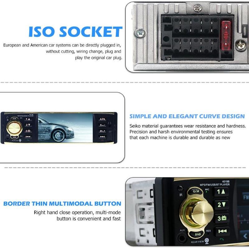 VODOOL 4019B 1din Bluetooth Car Radio Autoradio Stereo MP5 Player 4.1" | by  Diagnostic Tools Pro | Jun, 2023 | Medium
