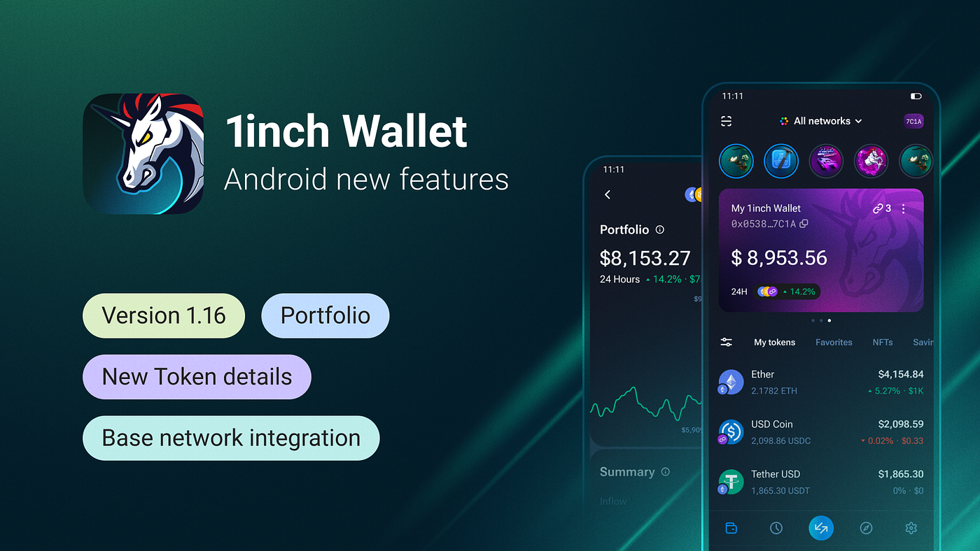The Portfolio feature introduced in the 1inch Wallet for Android | by 1inch  | 1inch Network | Medium