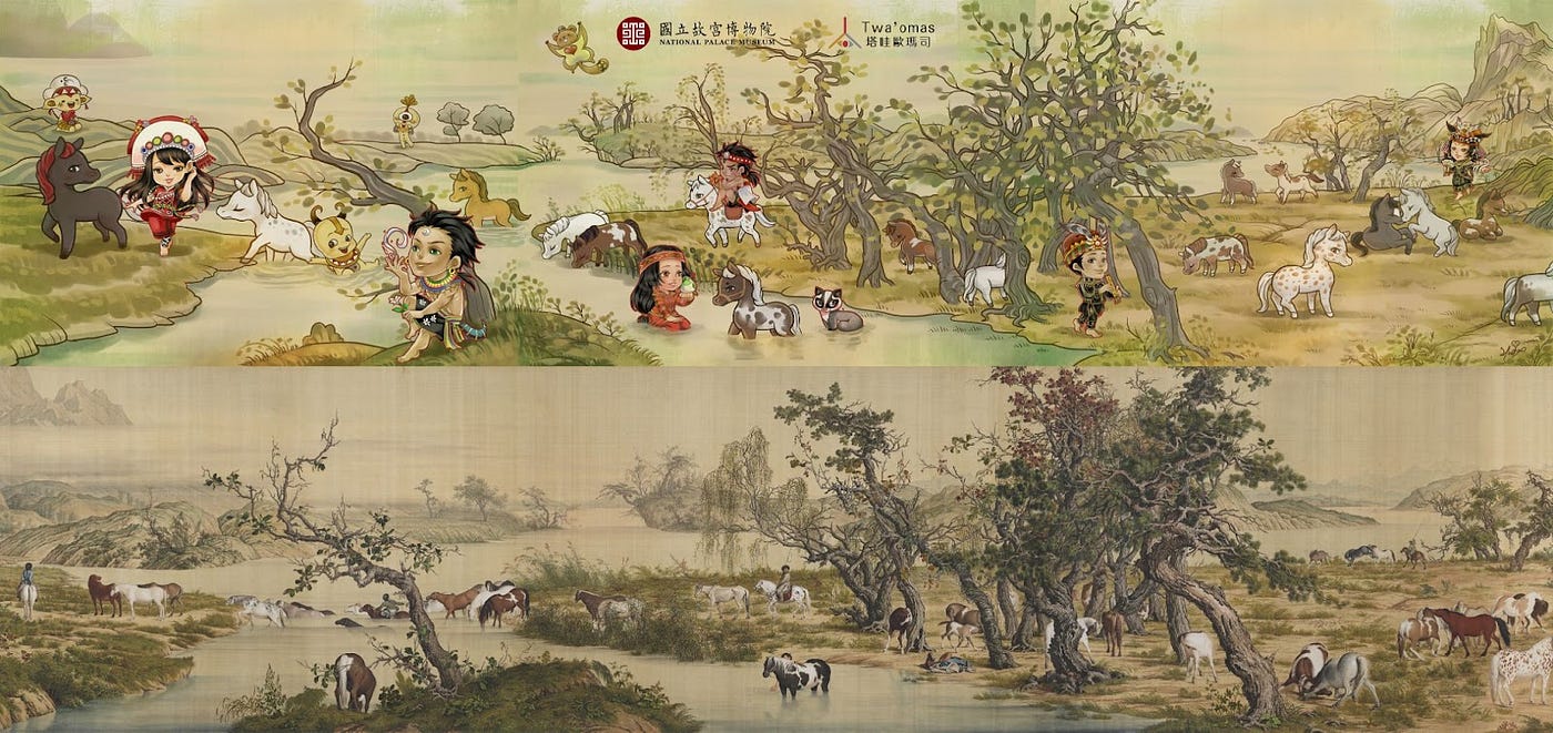セール 海外 百駿図 （中国絵画 清国の国師絵家 名家 清時代 郎世寧（最作)百 絵画