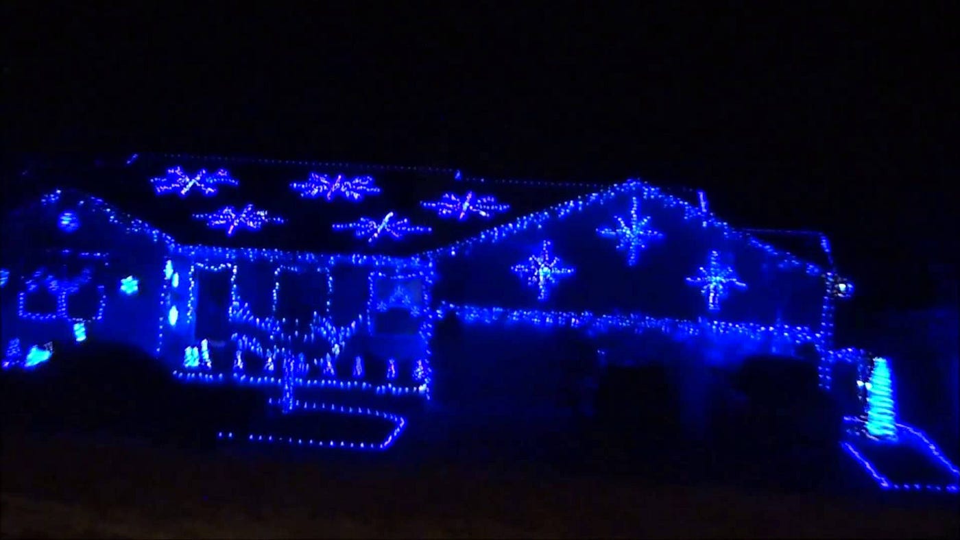 Blue, Blue Blue Blue Christmas. Blue LED Christmas lights are what's… | by  Brian Deines | Medium