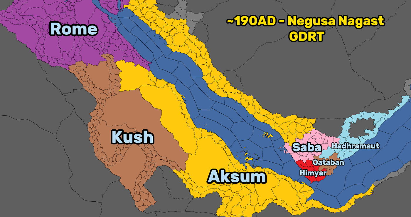 North East Africa & Southern Arabia after his conquests at ~190AD. (Own Work)