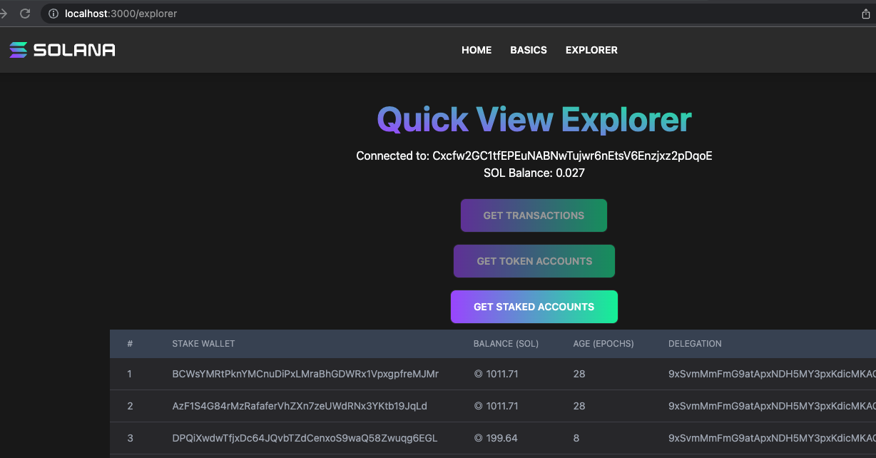 How to Build a Solana Explorer Clone (3 of 3) — Get Staking Accounts | by  Arpan Mondal | Block Magnates