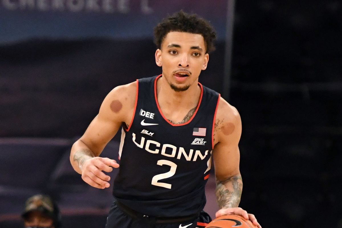 UConn Star James Bouknight Gets Carried Into Locker Room With