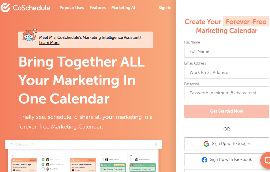 Free Marketing Calendar App