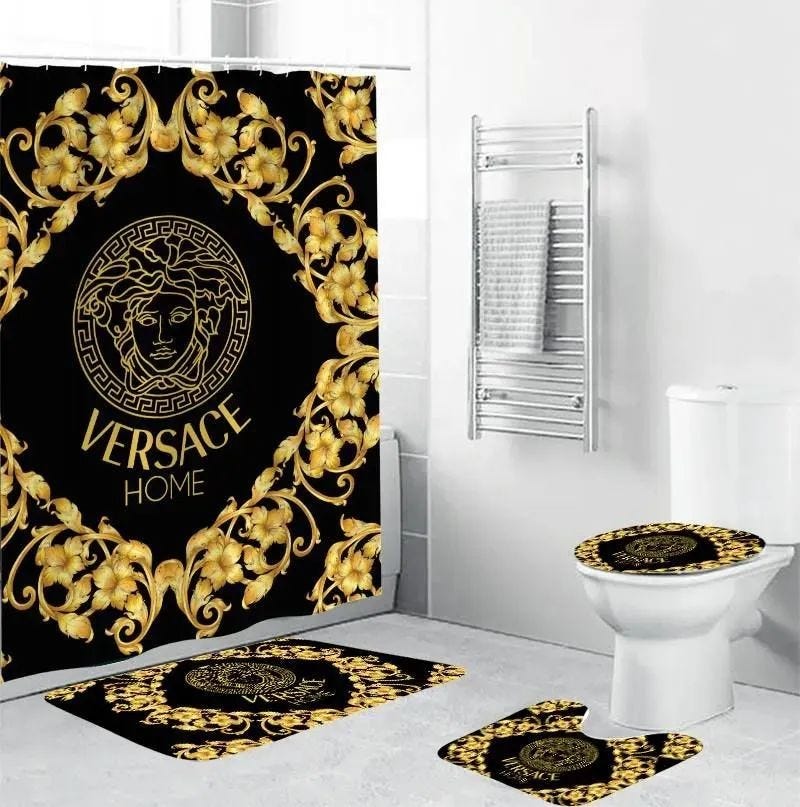 Versace bathroom - bathroom set style 4  Bathroom sets, Bath mat sets,  Luxury shower curtain