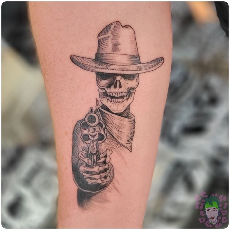 Outlaw Cowboy Skull Tattoo — Explore the 90+ Images & 10+ Videos | by  Everettealso | Dec, 2023 | Medium