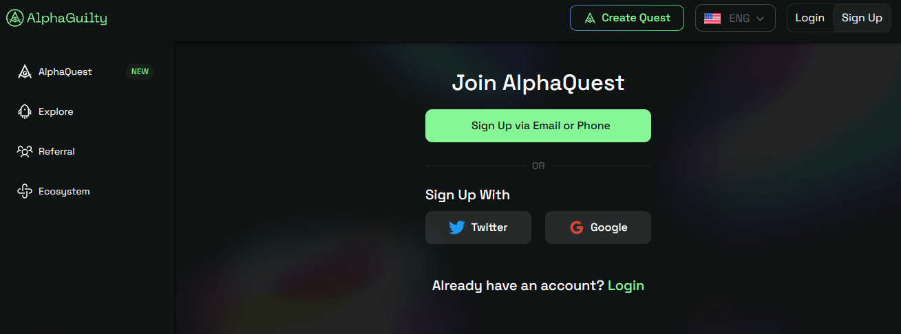 Unlock AlphaQuest: Join AlphaGuilty Today