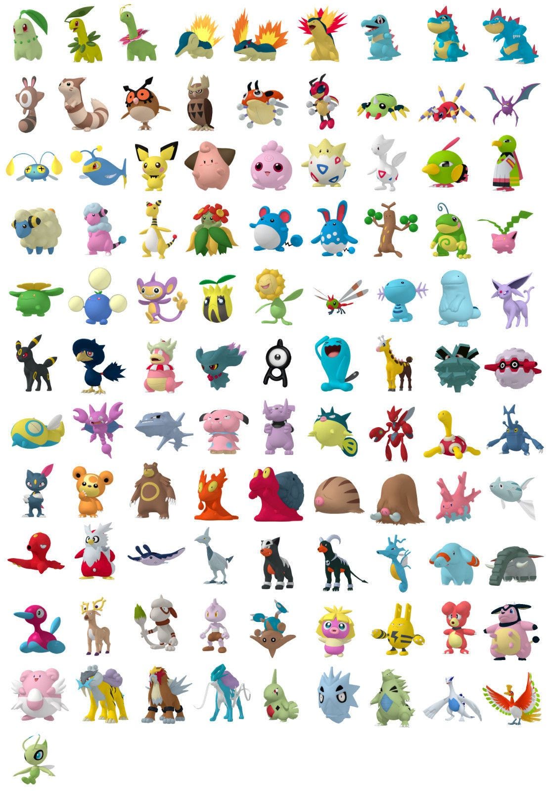 All Johto Pokemon