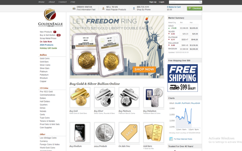 Buy 2024 Gold Eagles Online, Golden Eagle Coins