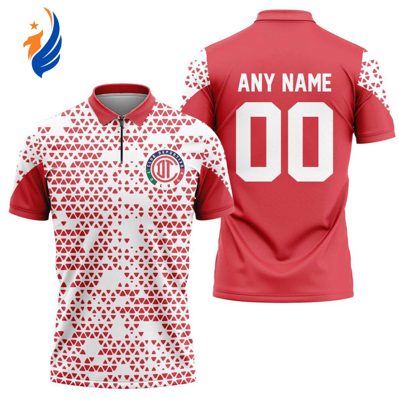 LIGA MX Deportivo Toluca Personalized Zipper Polo Gift for Men Women