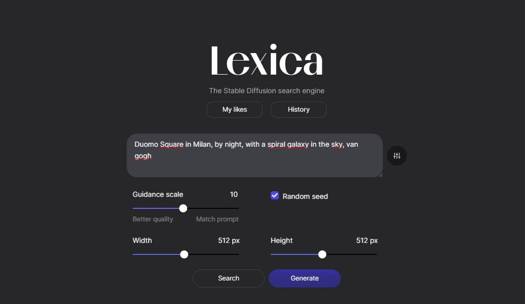 Example of AI generated images from Lexica.art prompts