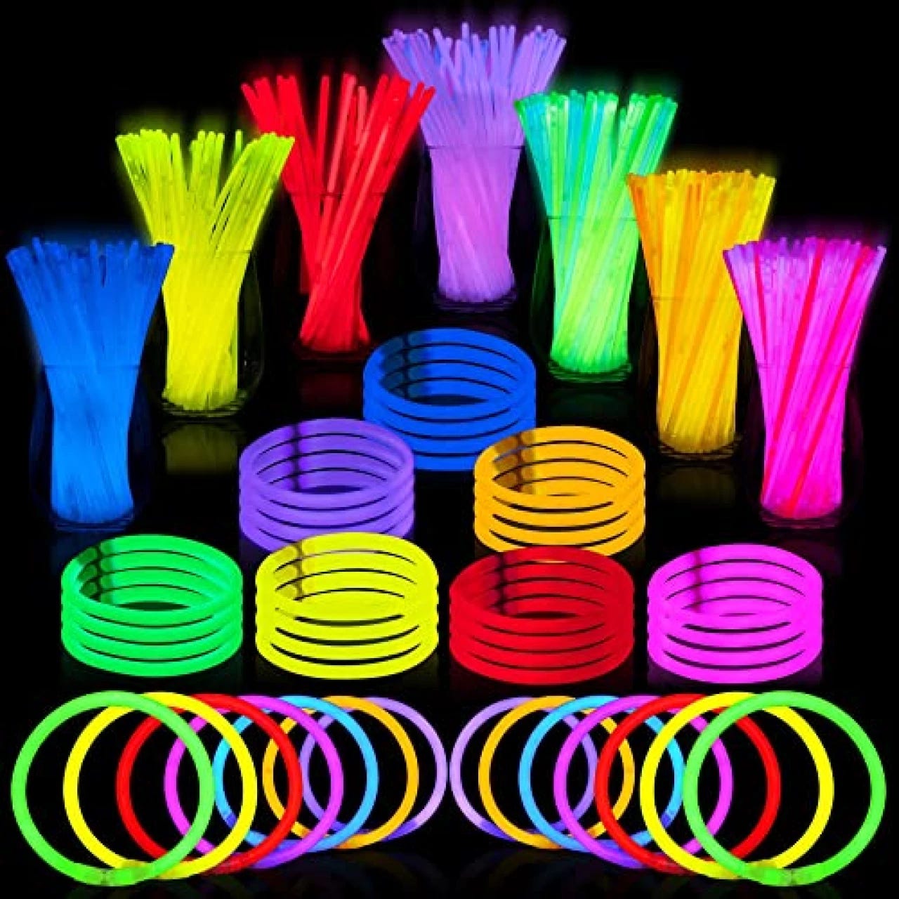 SCIONE Party Favors for Kids 4-8 8-12, 24pack LED Light Up Bracelets Pinata  Goodie Bag Stuffers Glow in The Dark Party Supplies Return Gifts for Kids