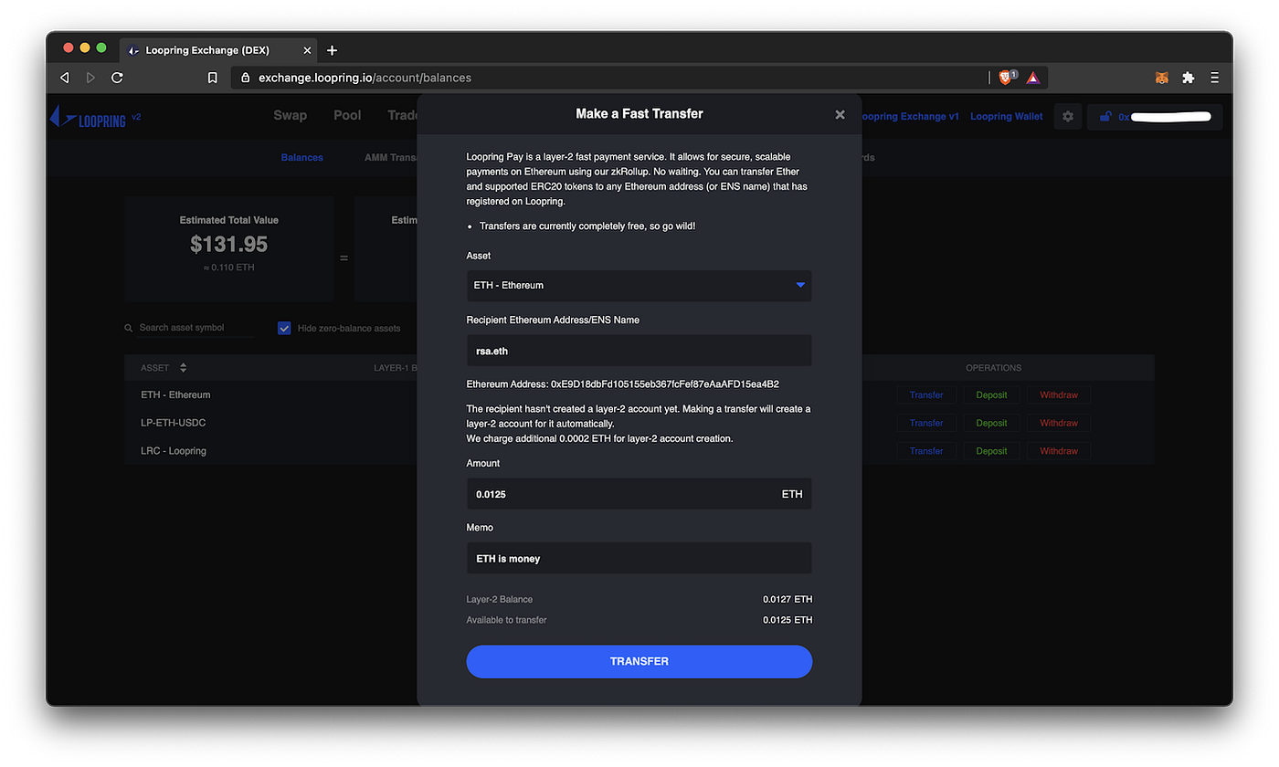 Guide: How to use the L2 Loopring Exchange | by Matthew Finestone |  Loopring Protocol | Medium