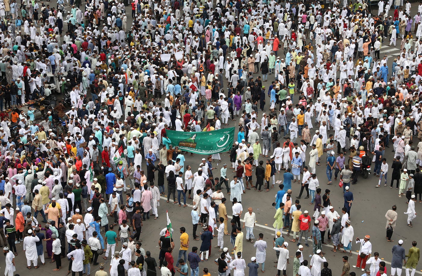 Muslim protesters demanding the arrest of Nupur Sharma for her remarks on Islam