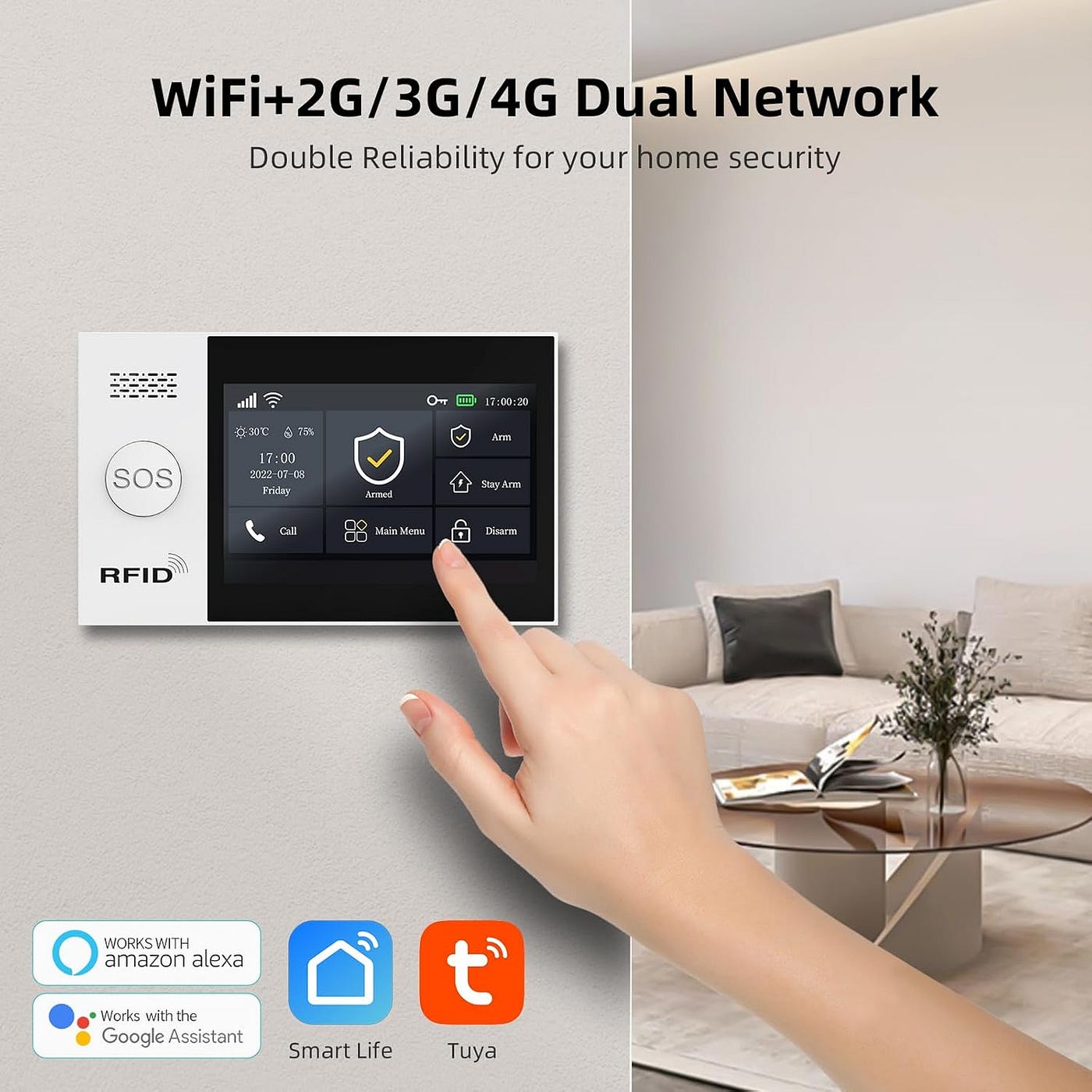 Google Assistant Alarm System Compatible With Google Home T25 Tuya