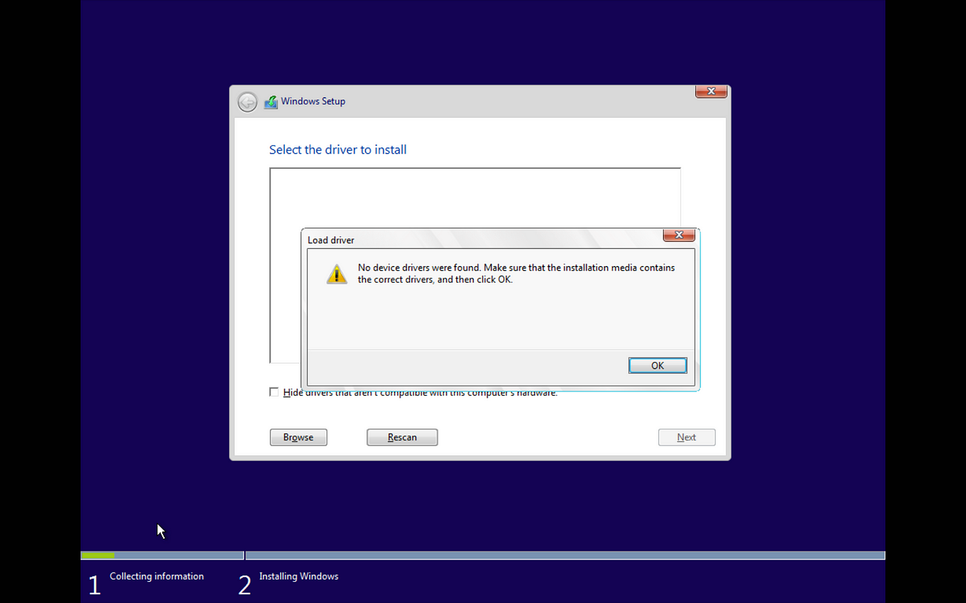 Troubleshooting windows installation error “No drivers were found.” Syed Hasan |