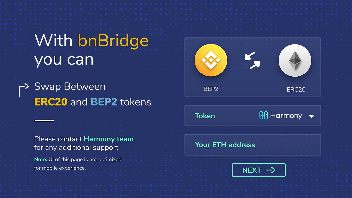 Harmony bridge现已推出ERC20→BEP2转换功能. 10月初，我们推出了BEP2与ERC20… | by Helen Li |  Harmony | Medium