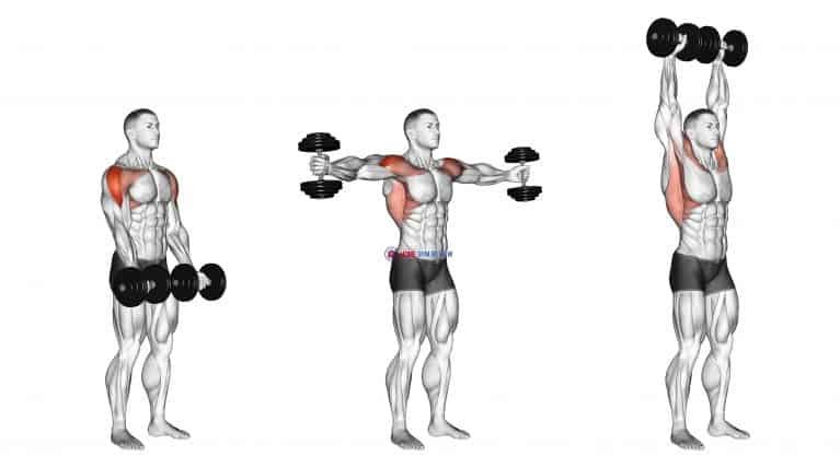 Arm & shoulder workout 3, around the world shoulder press, dumbbell