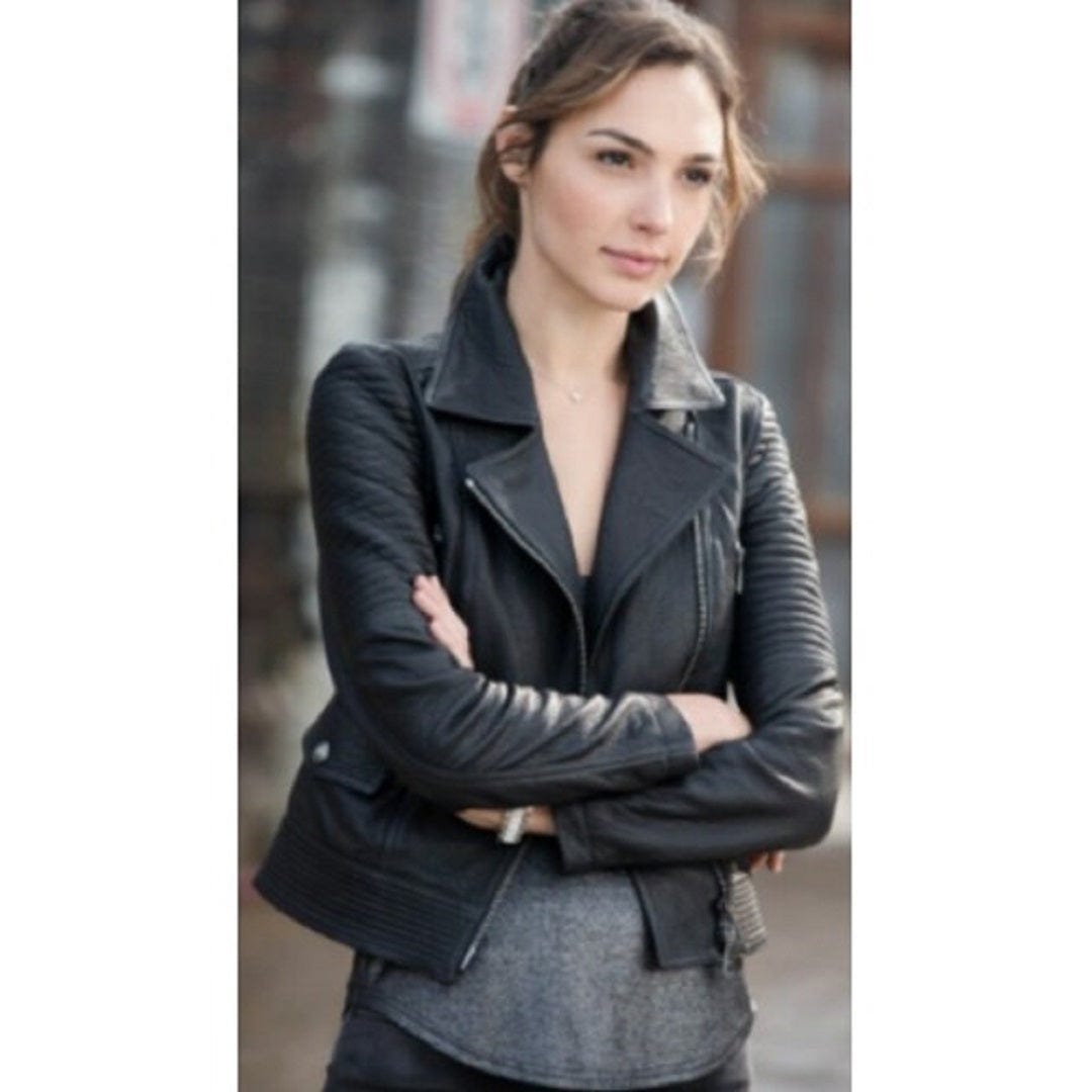 Gal gadot leather best sale jacket