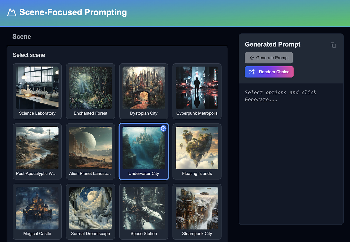 Scene-Focused Prompt Too UI Example 1