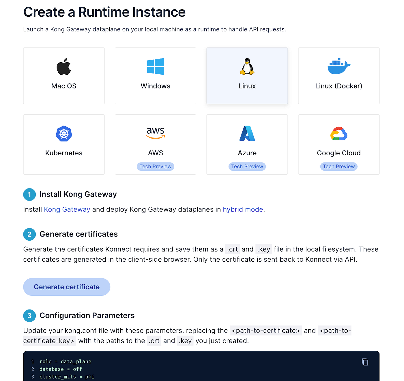 kong certificate