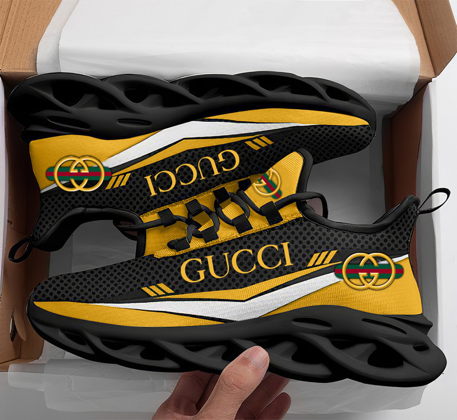 NEW FASHION] Louis Vuitton Yellow Logo Black Max Soul Shoes Luxury Brand  Gifts For Men Women