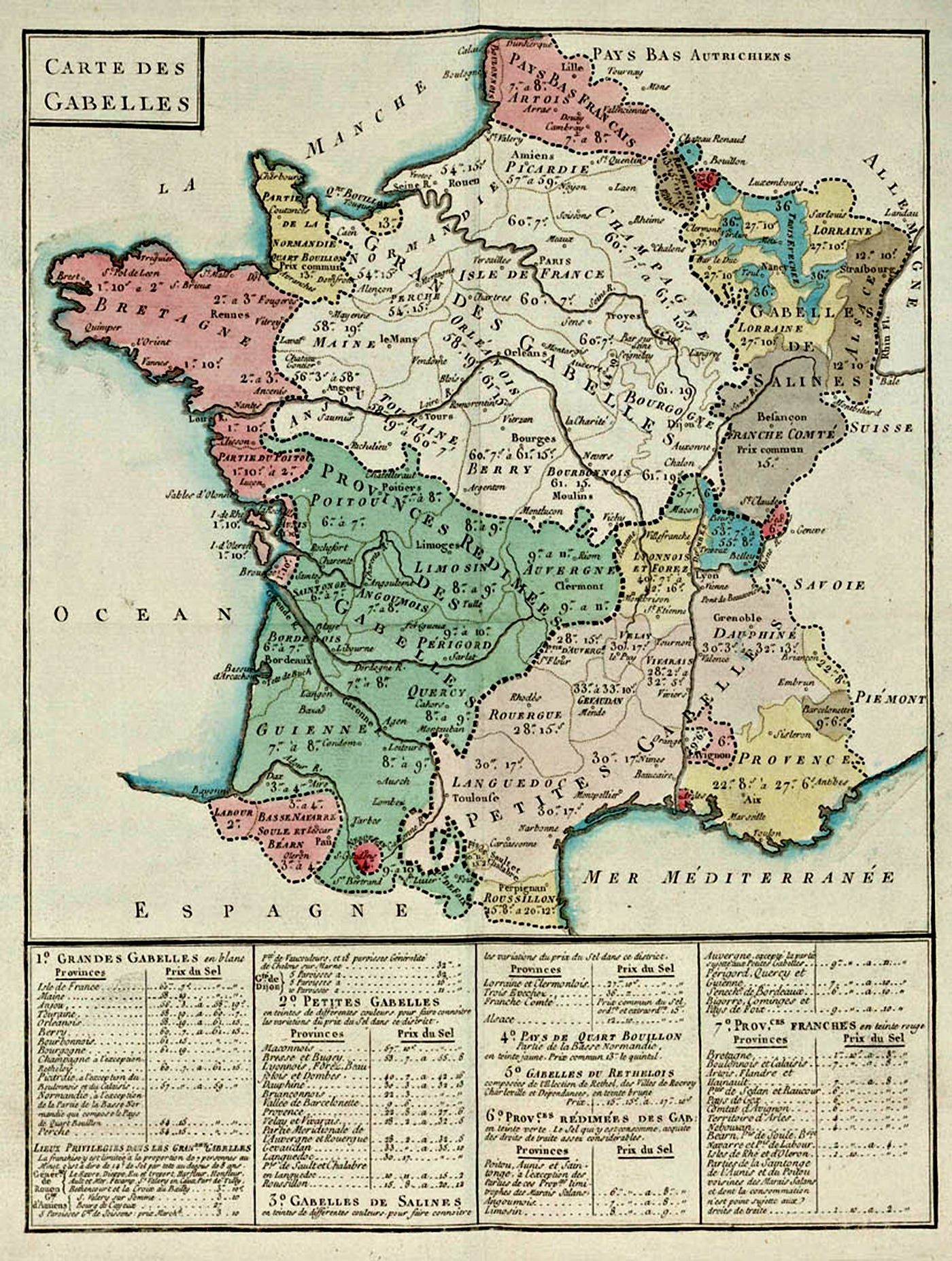 Source: Map of the gabelle — Taxation France 1781