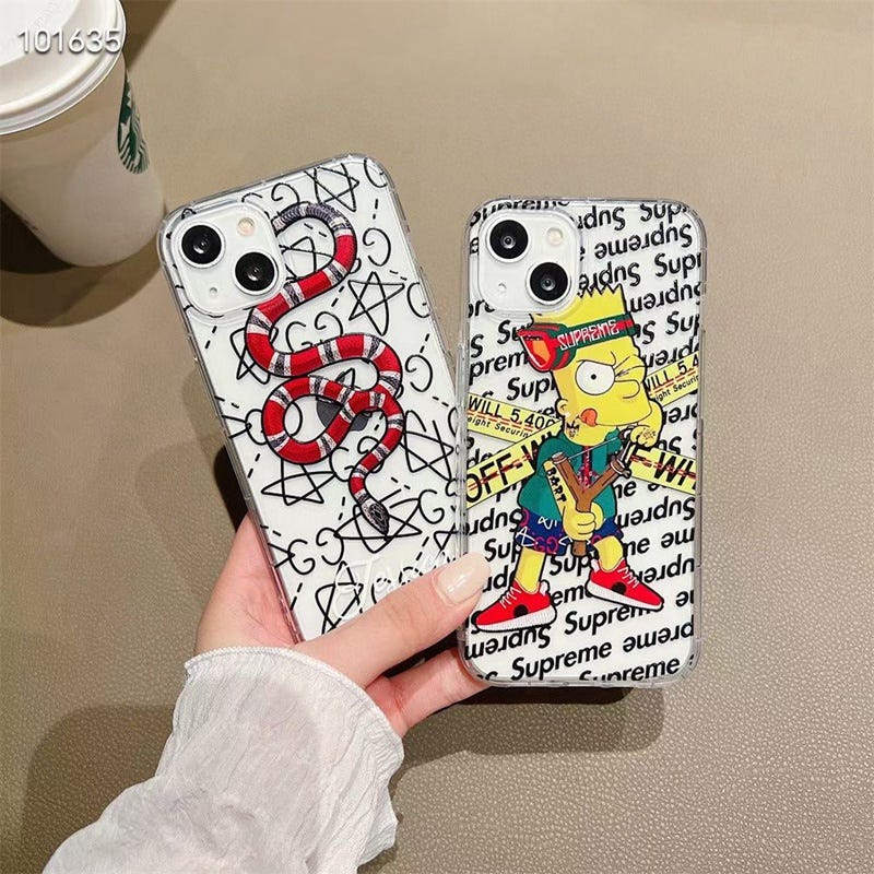 Fashion Supreme silicon iPhone Case for iPhone 14 13 12 11 Pro MAX XS MAX  XR X 7 - 8 Plus shockproof back cover