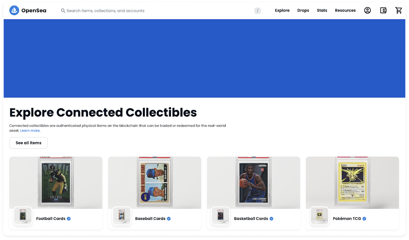 New Connected Collectibles category on OpenSea paves the way to bring  physical collectibles on-chain | by Jake Spinowitz | Courtyard