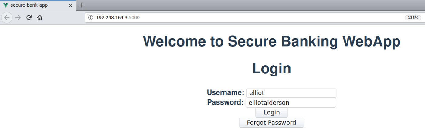 Login using the provided credentials