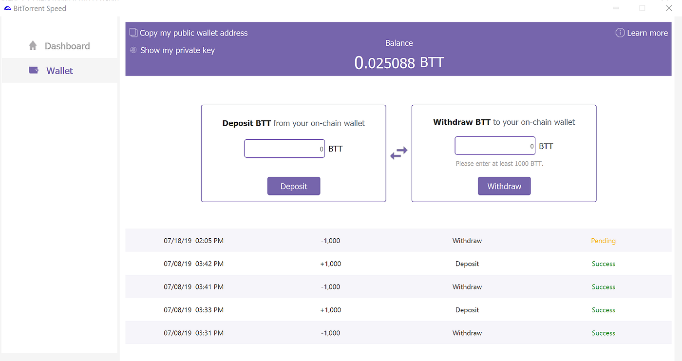 Withdraw and Deposit Tutorial for BitTorrent Speed | by BitTorrent Inc. |  BitTorrent | Medium